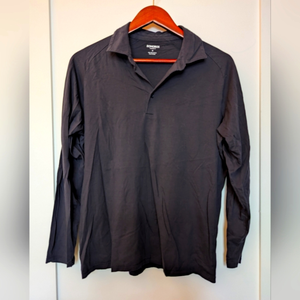 Bonobos Long Sleeve Knit Shirt, Navy
